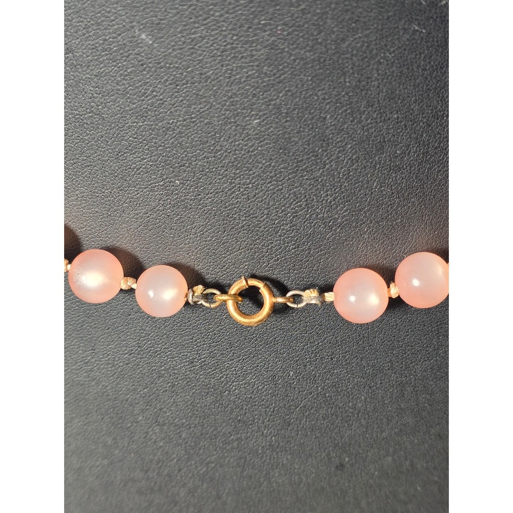 Vintage Pink Moonglow Lucite Graduated Beaded Necklace 18" - Picture 5 of 16
